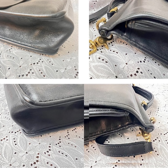 Vintage Coach Black Leather Willis Crossbody/Satchel Bag 9927 - Picture 9 of 12